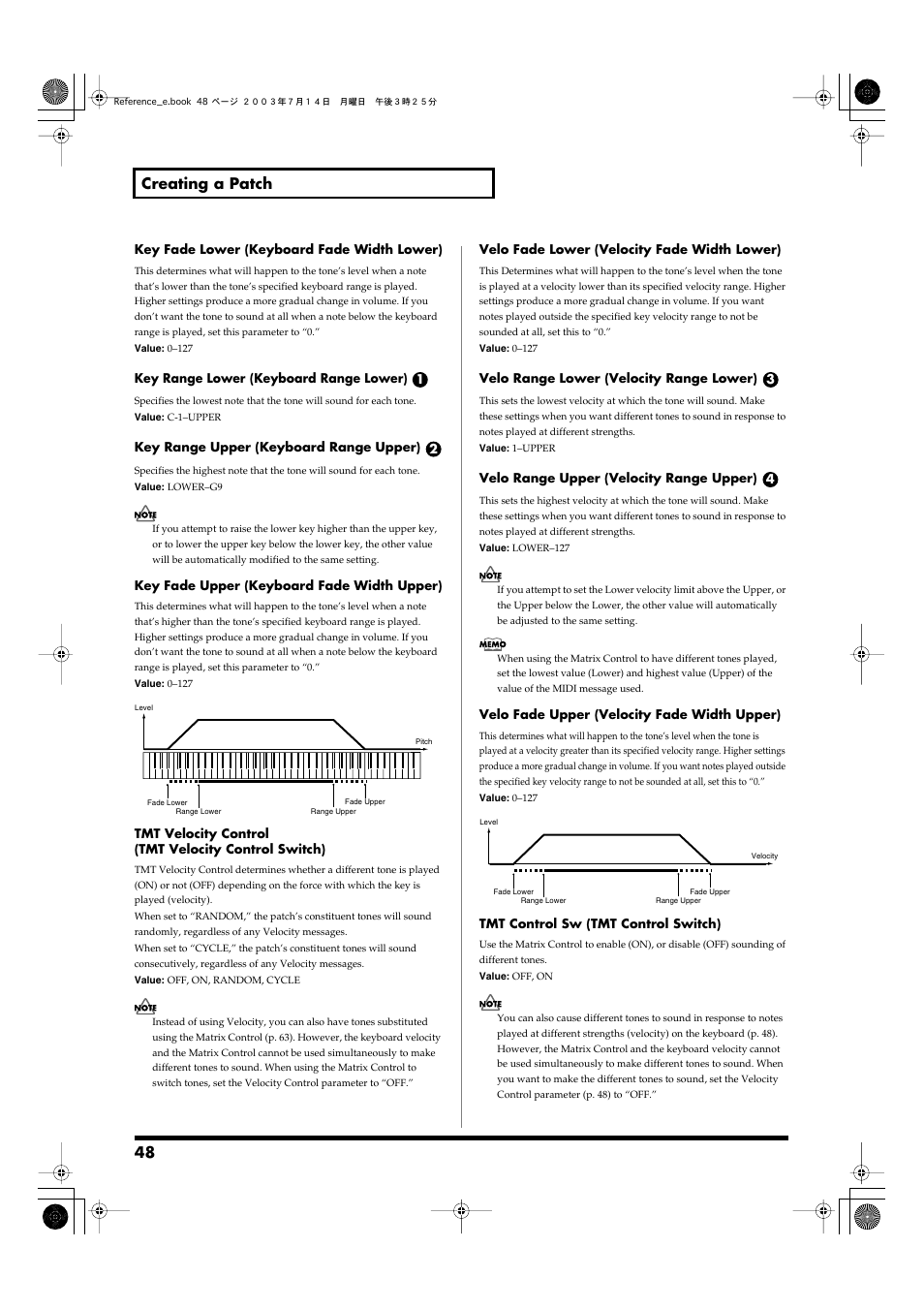 48 creating a patch | Roland Fantom-S User Manual | Page 48 / 228