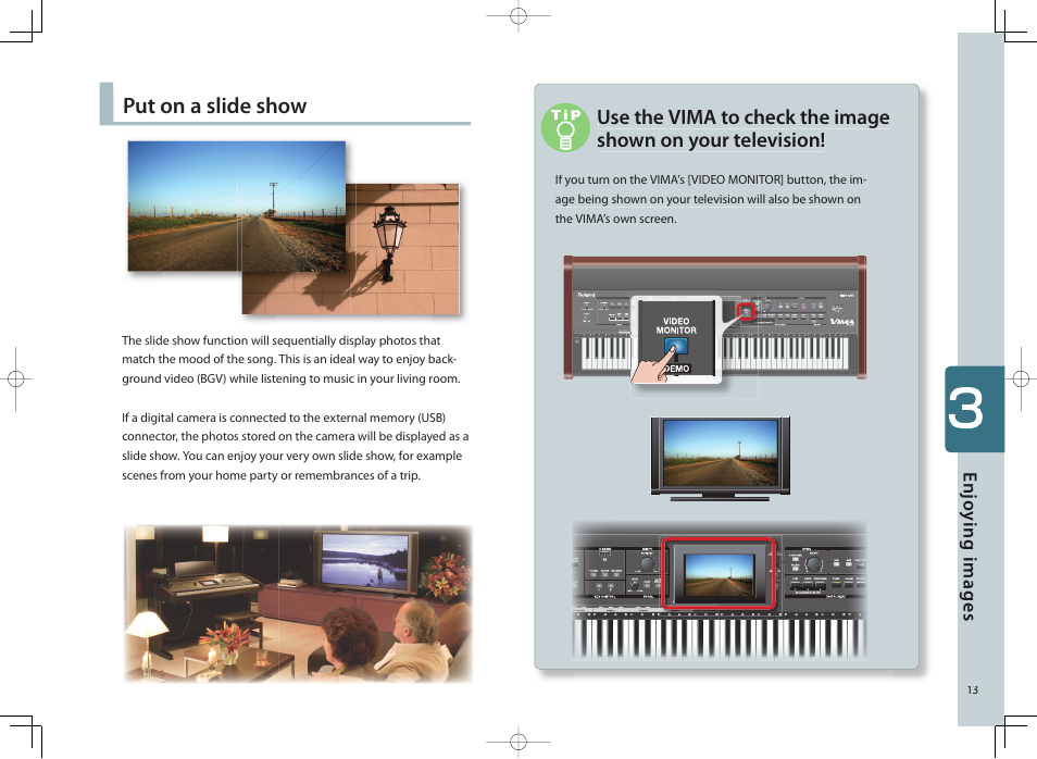 Put on a slide show | Roland Vima User Manual | Page 13 / 20