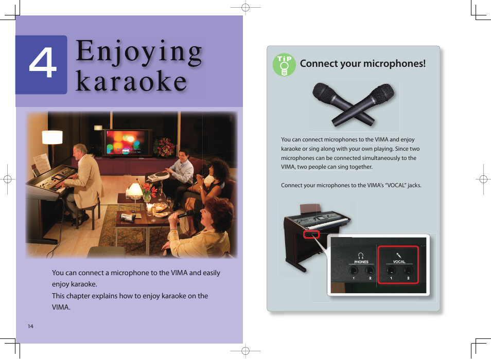 Connect your microphones | Roland Vima User Manual | Page 14 / 20