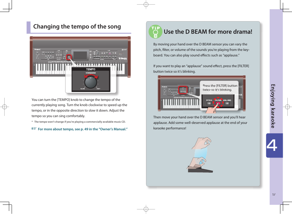 Enj o y ing k arao k e | Roland Vima User Manual | Page 17 / 20