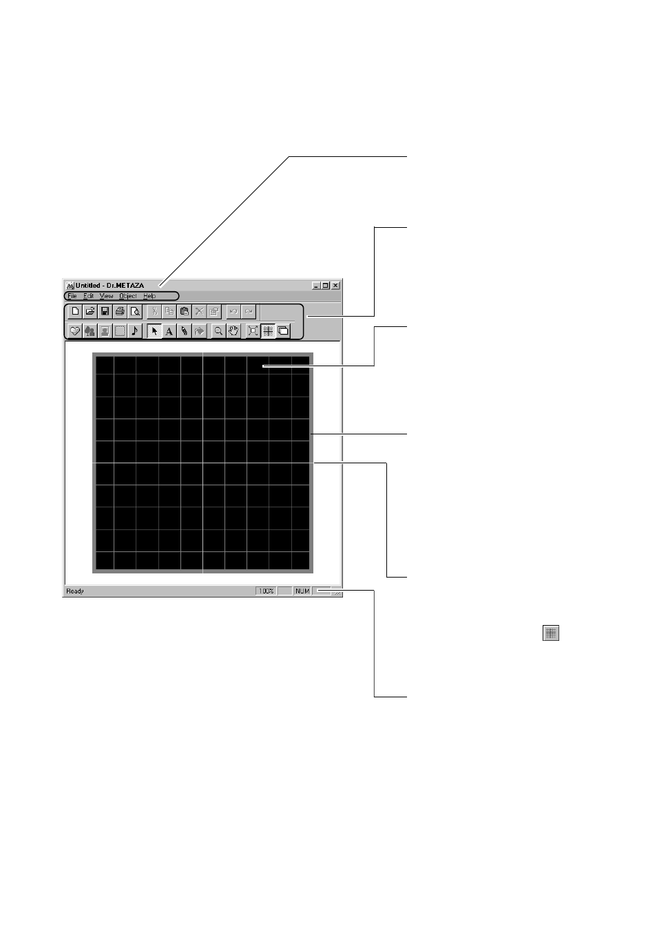 Names and functions of dr. metaza's screen items | Roland MPX-50 User Manual | Page 22 / 55