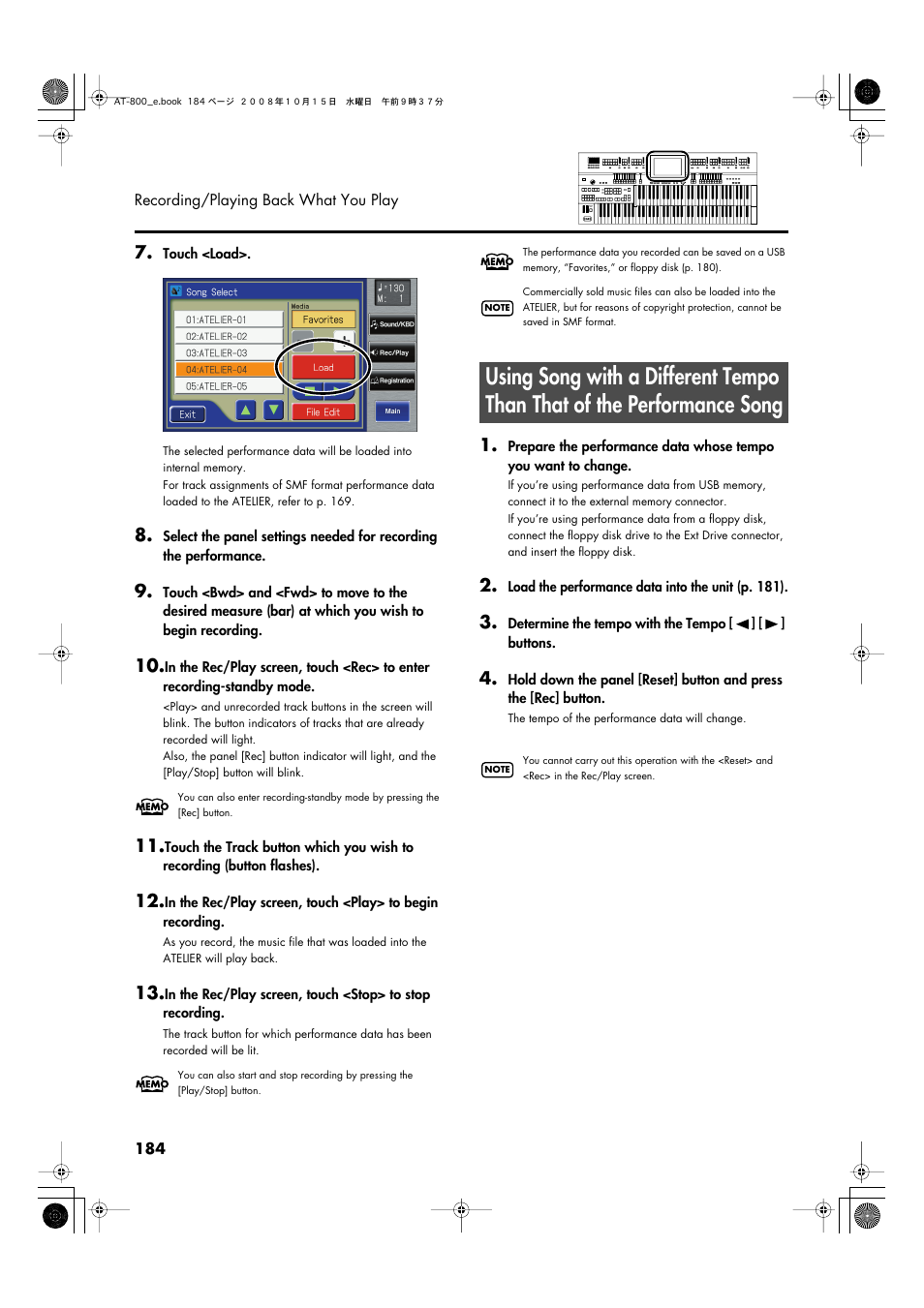 Roland AT800 User Manual | Page 184 / 292