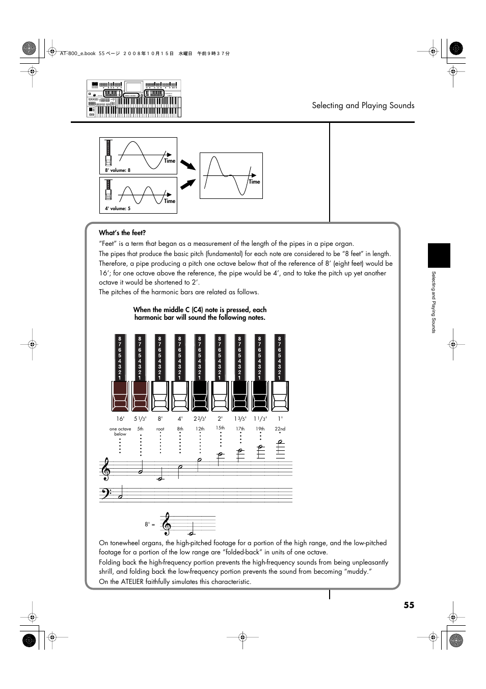 55 selecting and playing sounds | Roland AT800 User Manual | Page 55 / 292