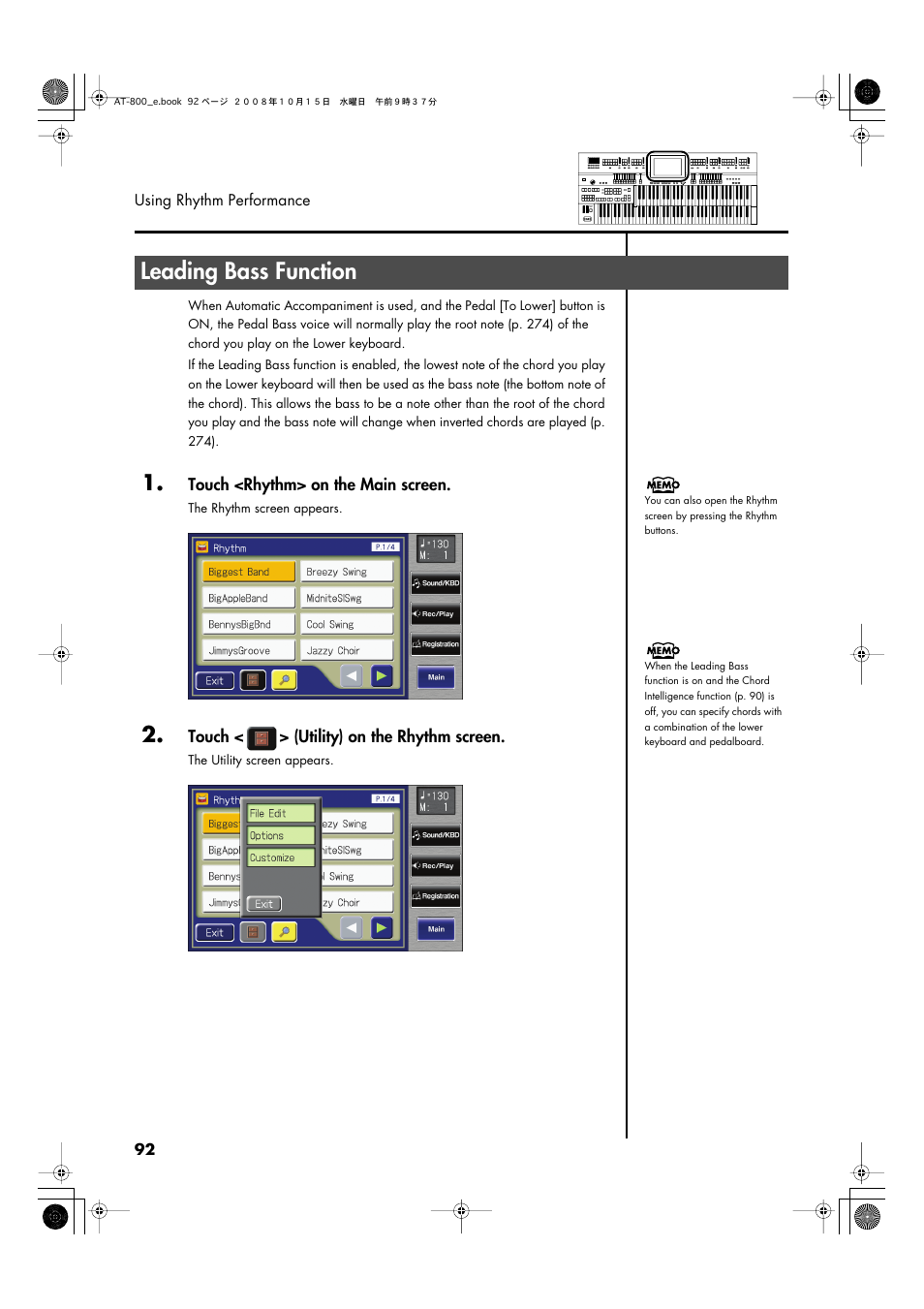 Leading bass function | Roland AT800 User Manual | Page 92 / 292