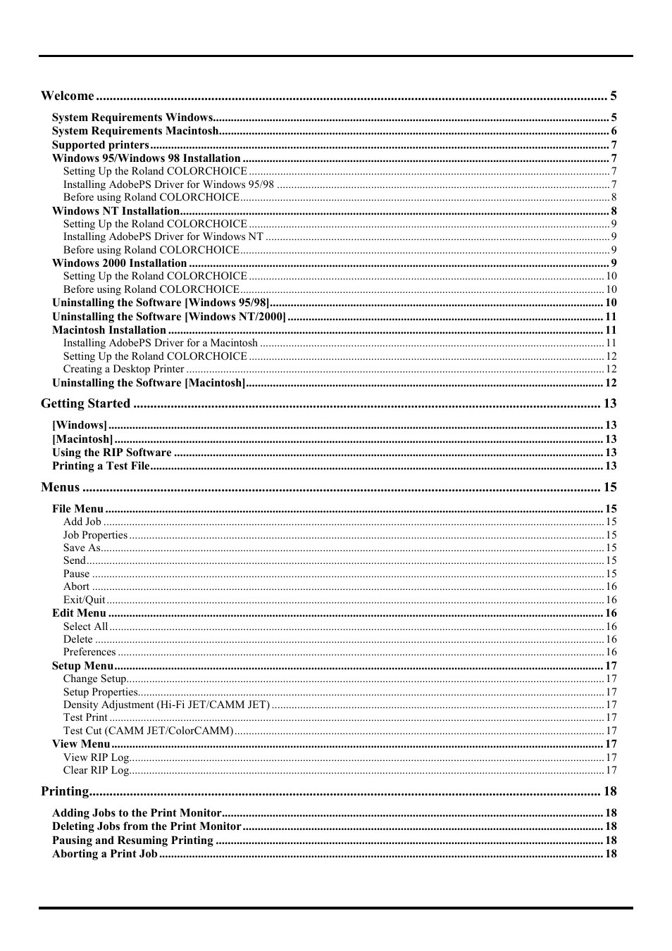 Roland COLORCHOICE User Manual | Page 2 / 45