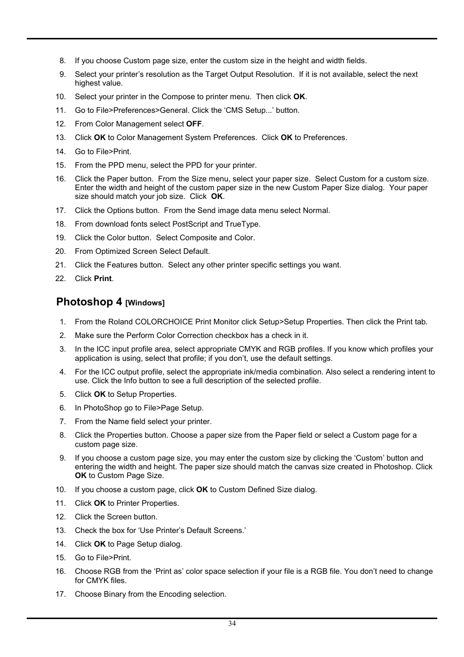 Photoshop 4 [windows, Photoshop 4 | Roland COLORCHOICE User Manual | Page 34 / 45