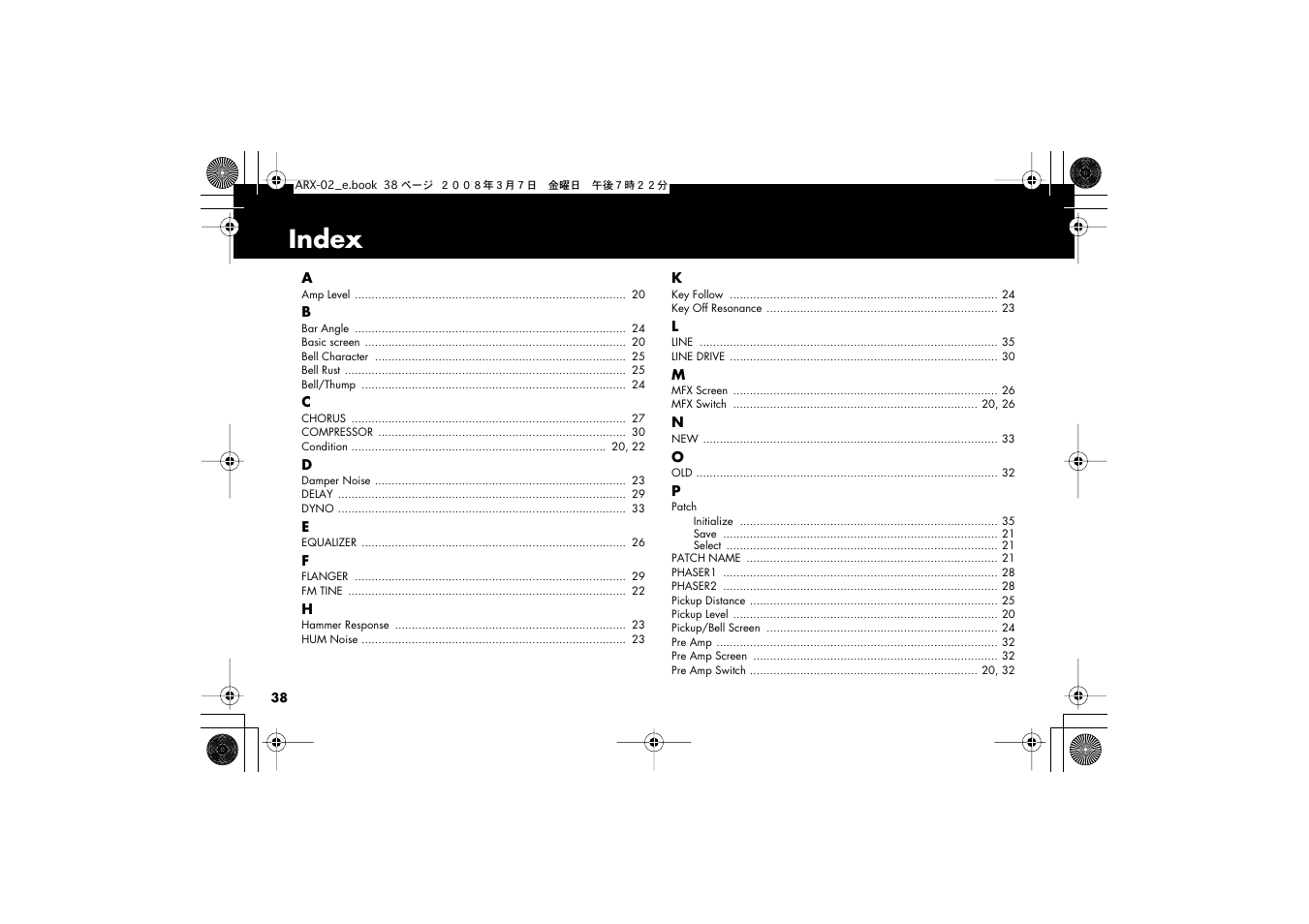 Index | Roland fm/am radio User Manual | Page 38 / 84