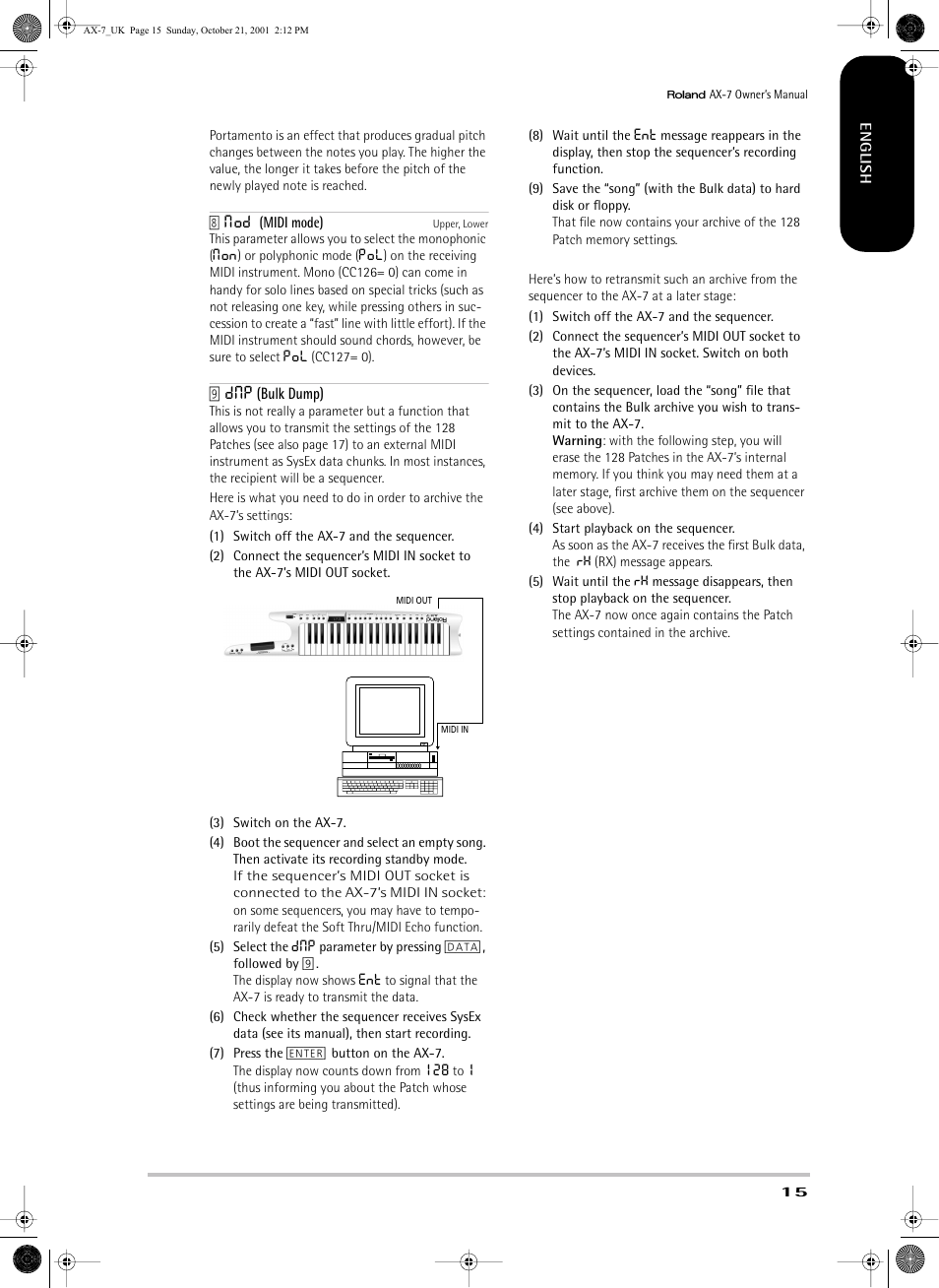 Roland AX-7 User Manual | Page 15 / 18