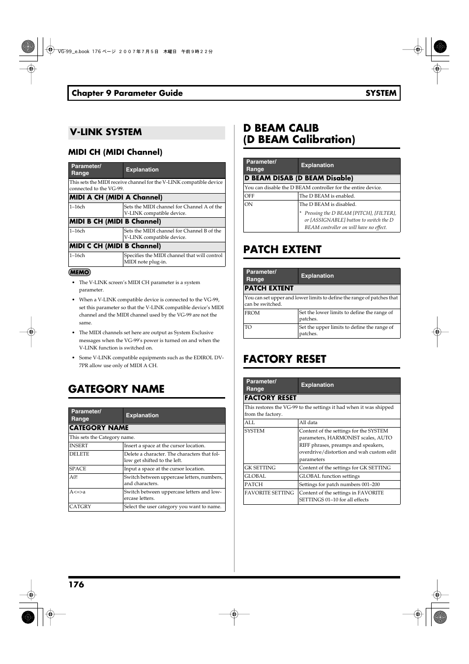 V-link system, System (p. 176) | Roland VG-99 User Manual | Page 176 / 204