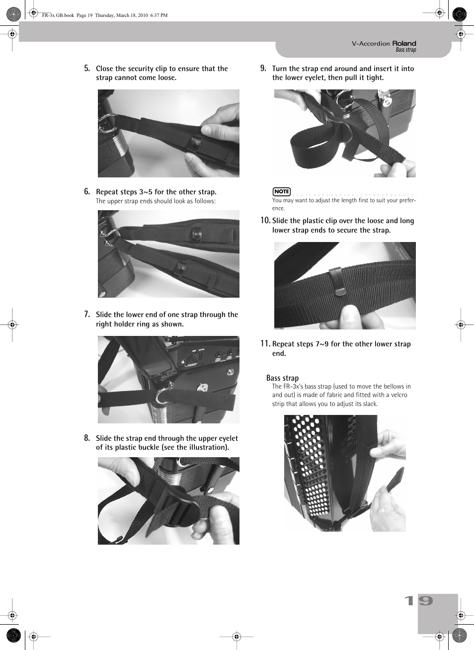 Bass strap | Roland FR-3x User Manual | Page 19 / 80