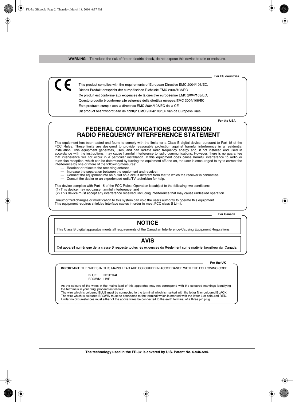 Notice avis | Roland FR-3x User Manual | Page 2 / 80