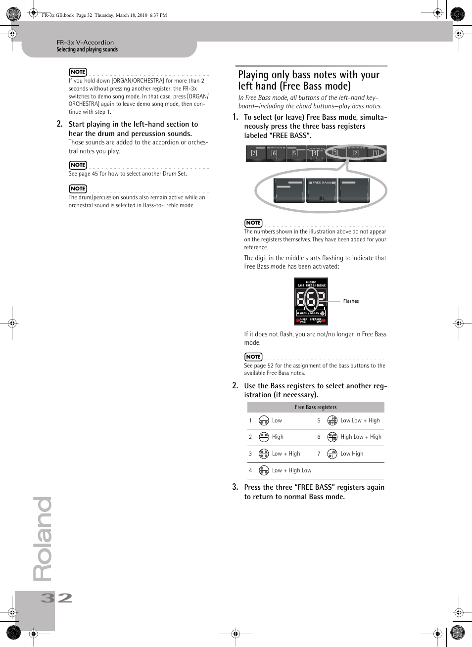 Roland FR-3x User Manual | Page 32 / 80