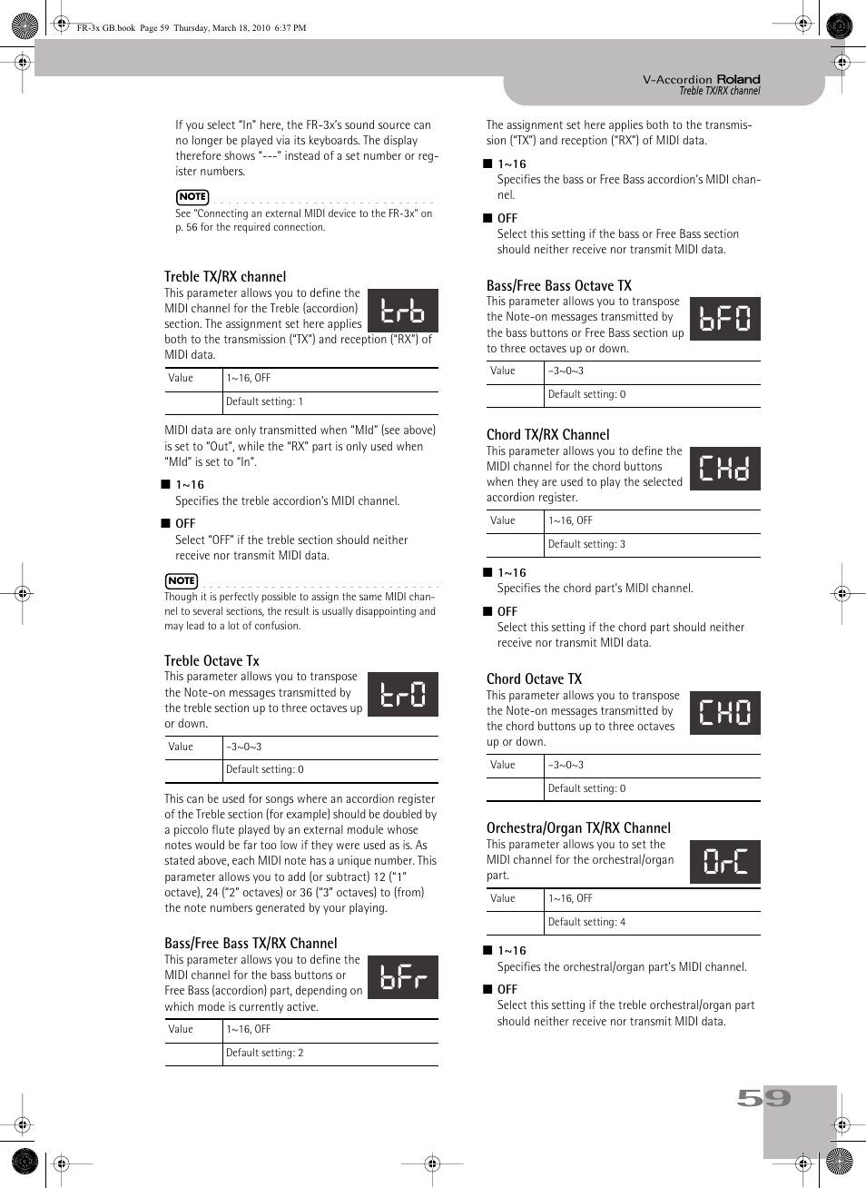 P. 59, Trb tro bfr, Bfo chd cho orc | Roland FR-3x User Manual | Page 59 / 80