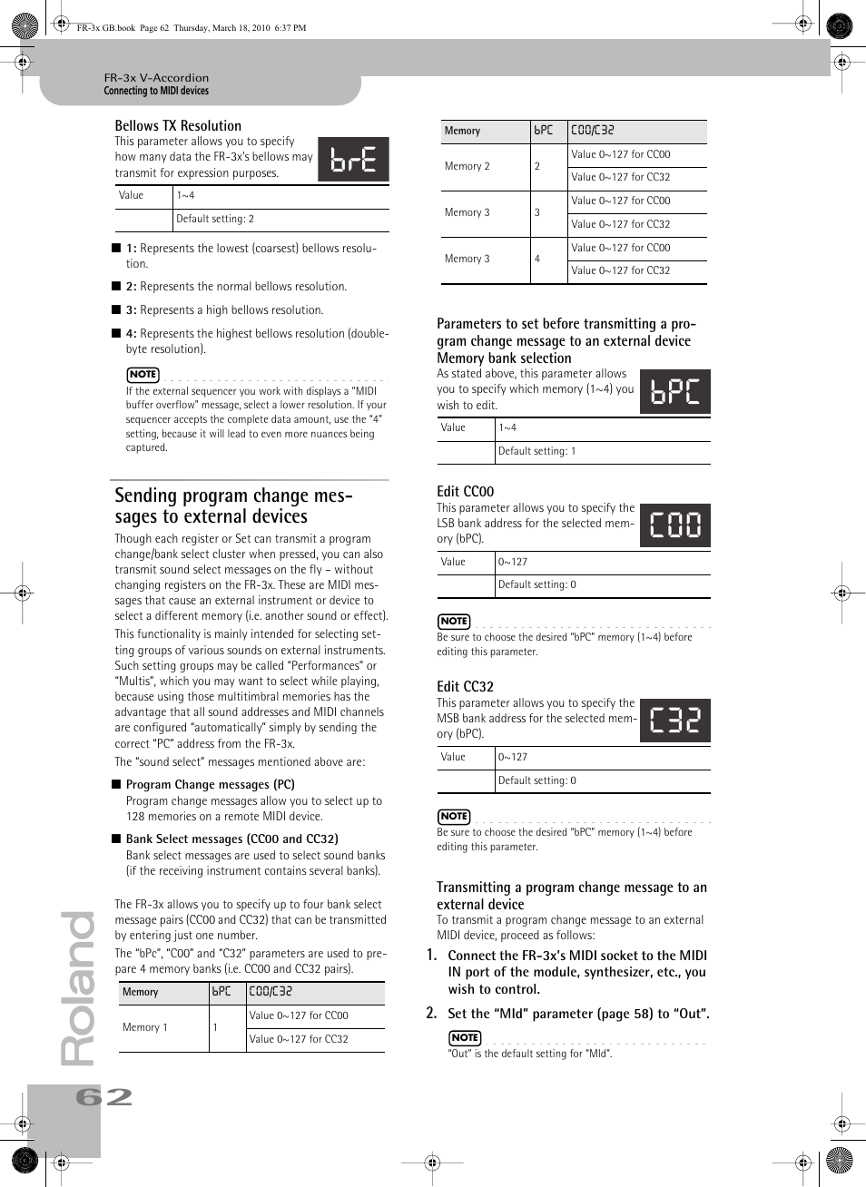 P. 62, Bpc c00 c32 | Roland FR-3x User Manual | Page 62 / 80