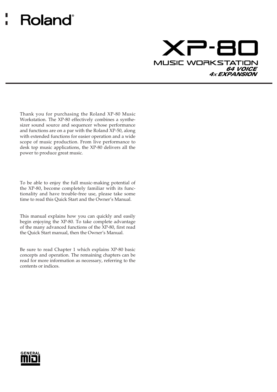 Roland XP-80 User Manual | 36 pages