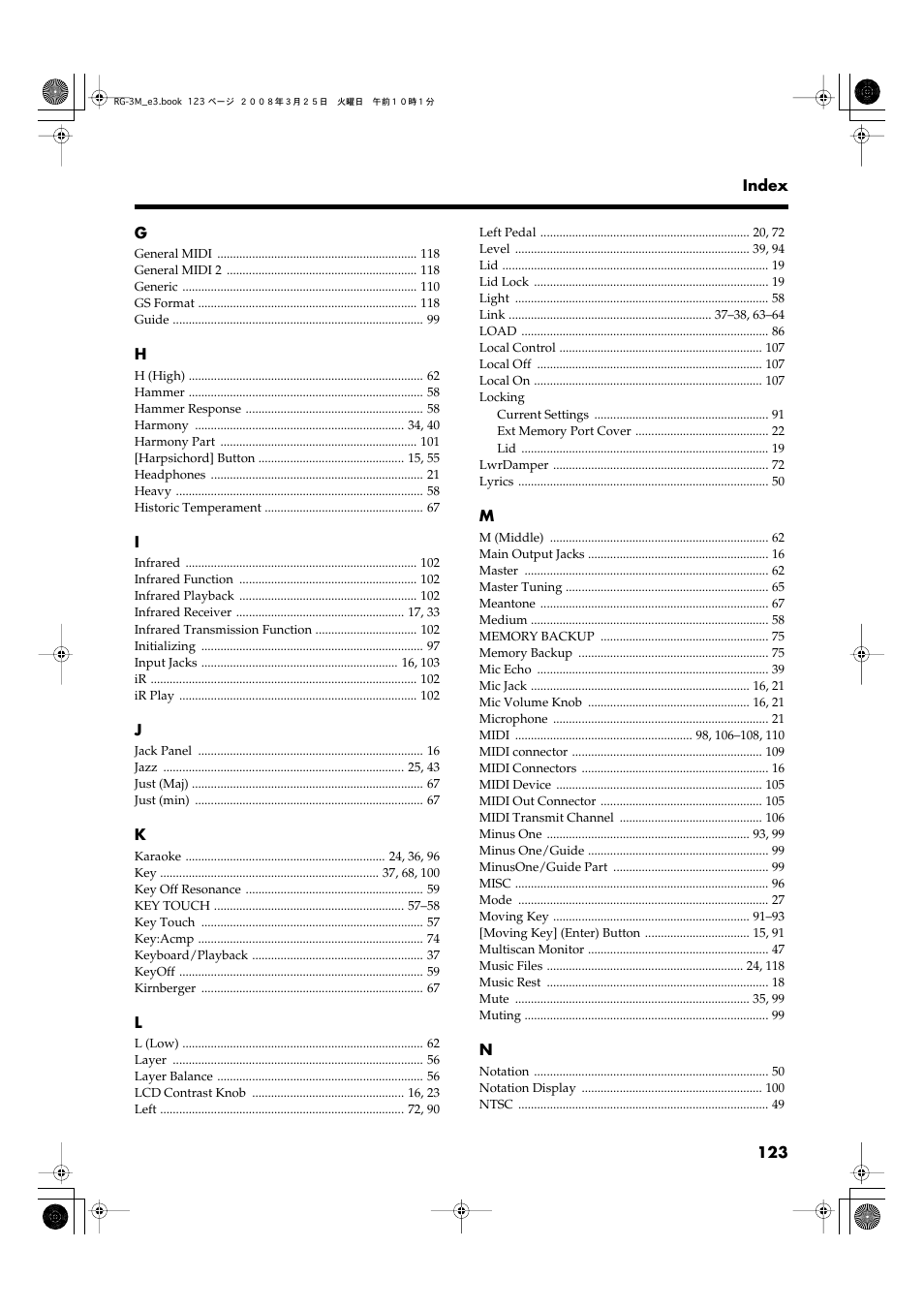 Roland RG-3M User Manual | Page 125 / 132