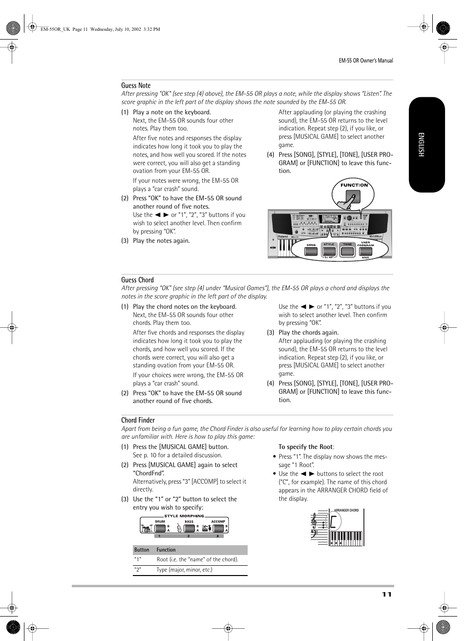 Roland EM-55 User Manual | Page 11 / 98