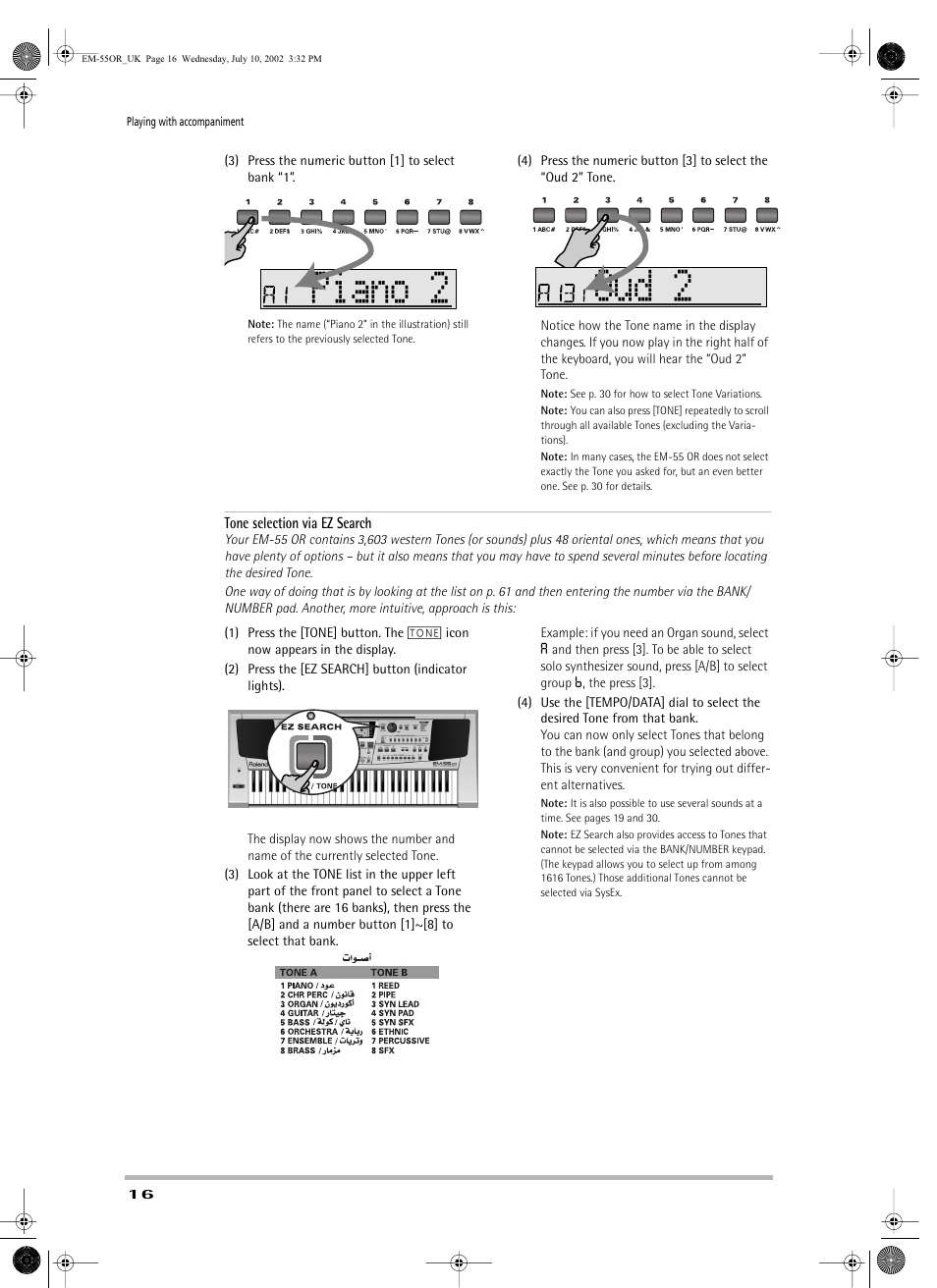 Piano 2 oud 2 | Roland EM-55 User Manual | Page 16 / 98
