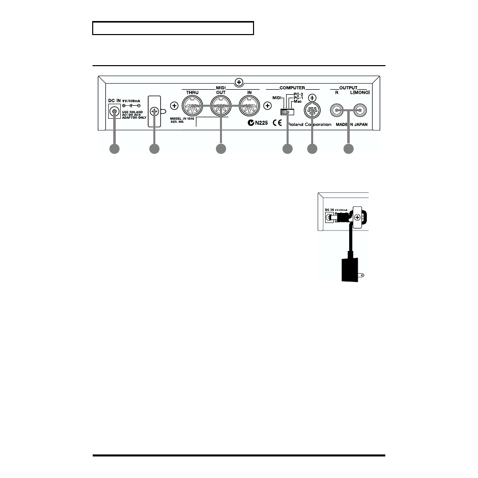 Rear panel | Roland JV-1010 User Manual | Page 12 / 96