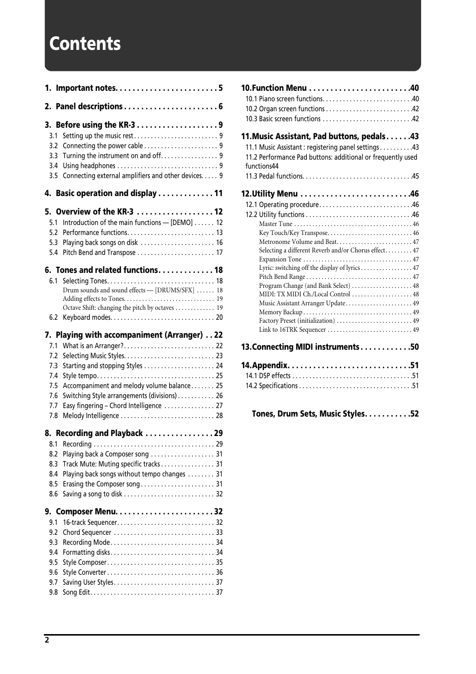 Roland KR-3 User Manual | Page 3 / 64