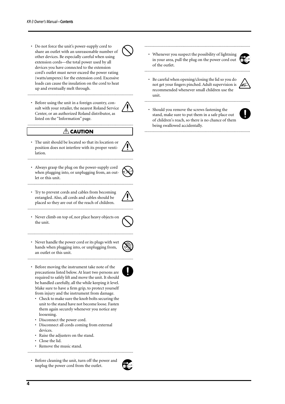 Roland KR-3 User Manual | Page 5 / 64