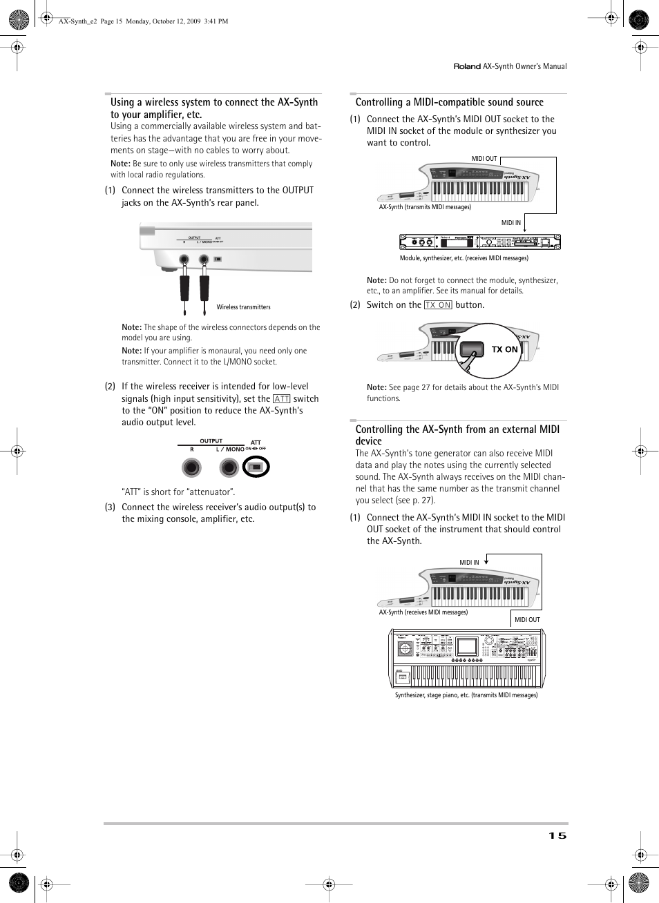 Roland AX-Synth User Manual | Page 15 / 44