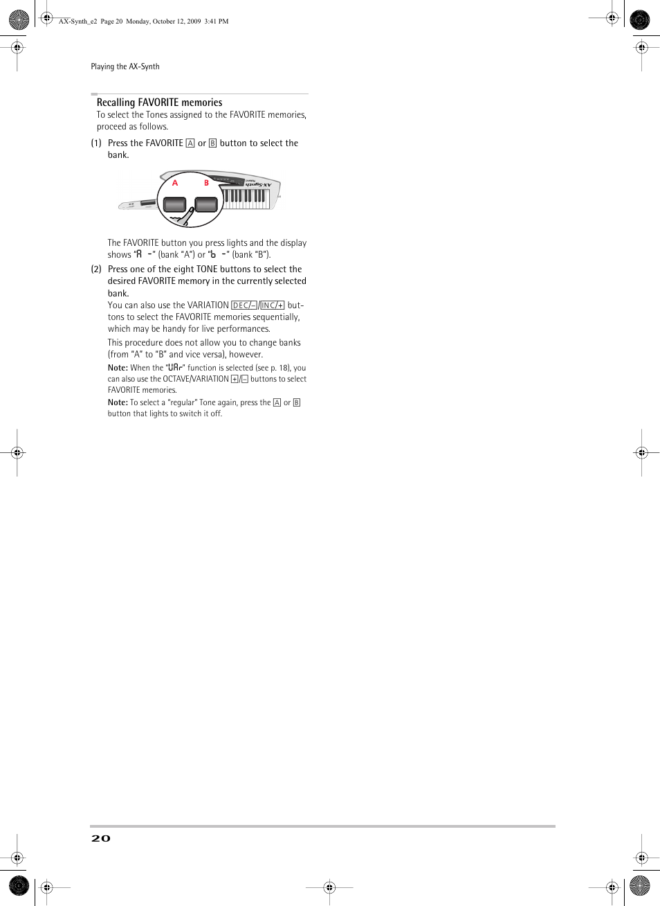 Roland AX-Synth User Manual | Page 20 / 44