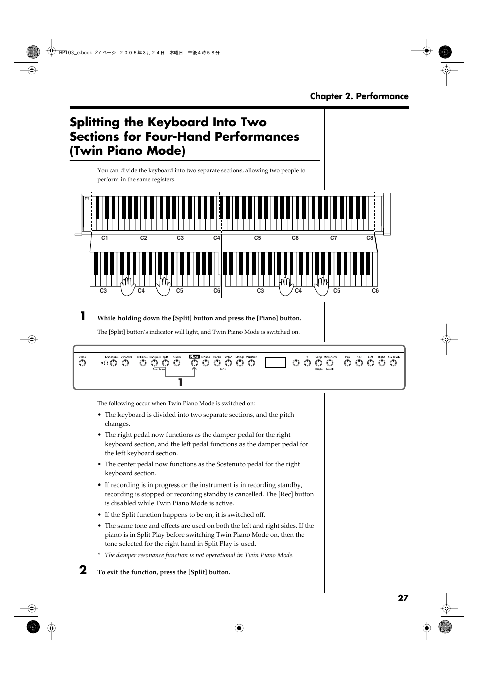 Roland HP103 User Manual | Page 27 / 56