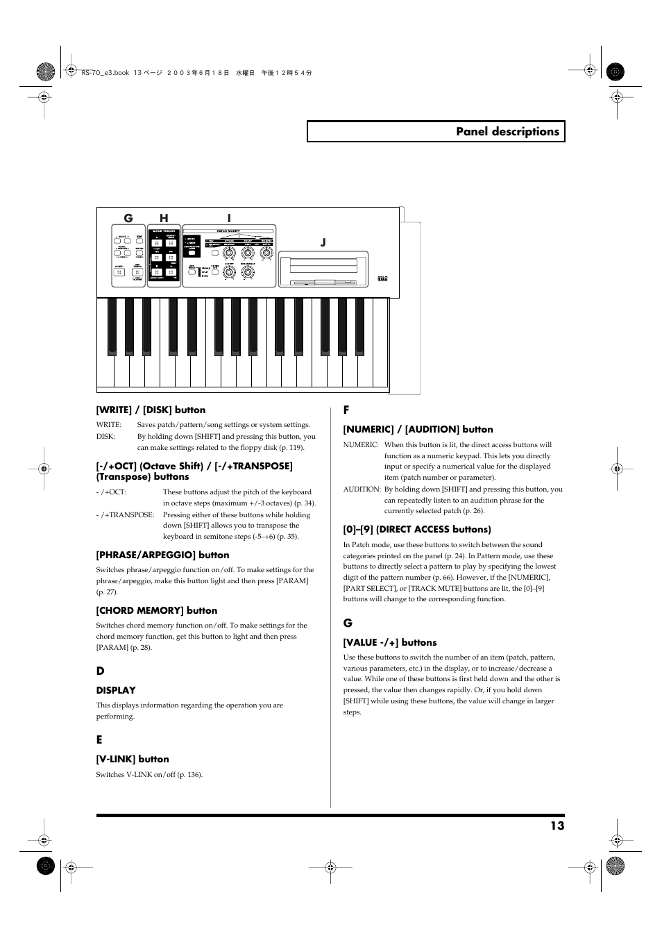 Roland RS-70 User Manual | Page 13 / 196