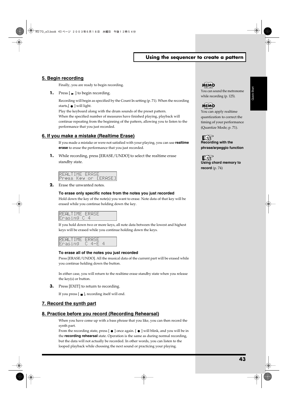 Roland RS-70 User Manual | Page 43 / 196
