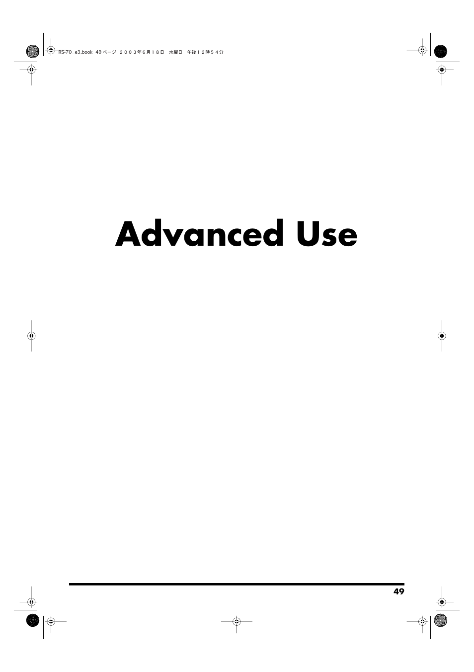 Advanced use | Roland RS-70 User Manual | Page 49 / 196