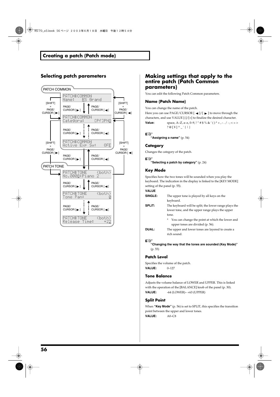 Roland RS-70 User Manual | Page 56 / 196