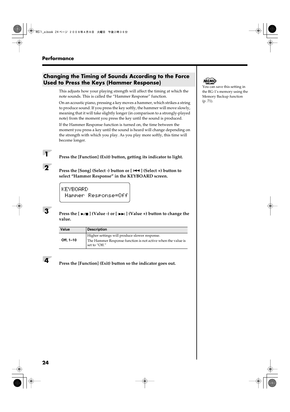 P. 24 | Roland RG-1 User Manual | Page 26 / 104