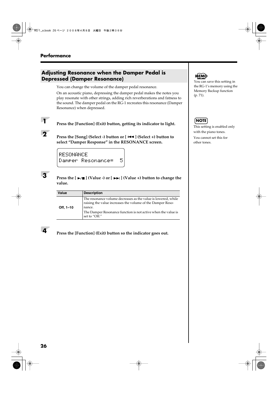 P. 26 | Roland RG-1 User Manual | Page 28 / 104