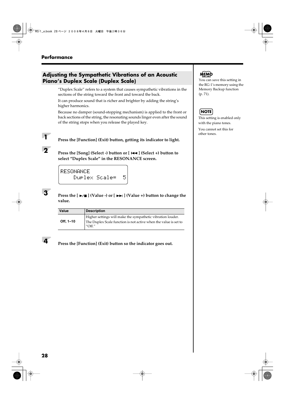 P. 28 | Roland RG-1 User Manual | Page 30 / 104