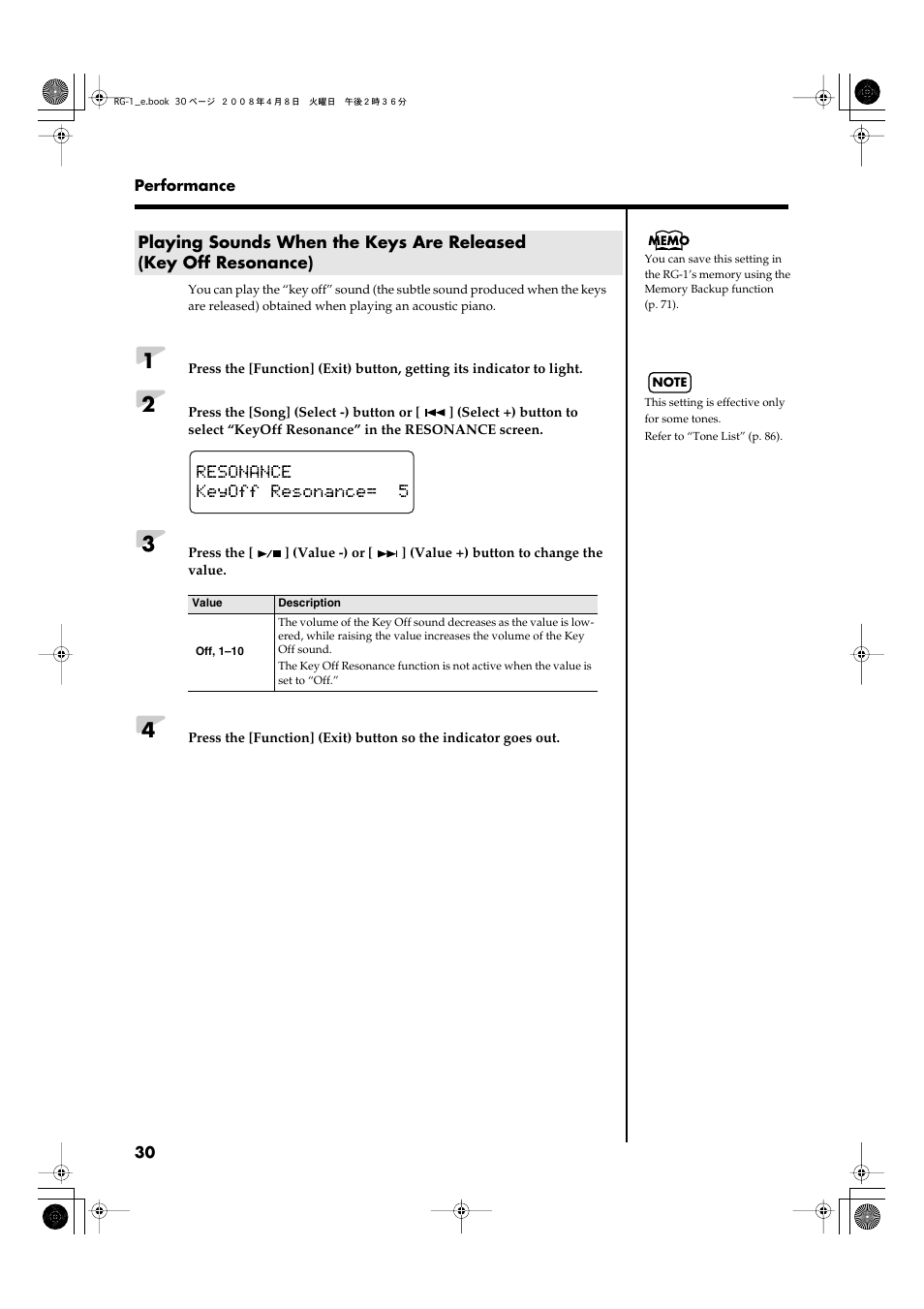 P. 30 | Roland RG-1 User Manual | Page 32 / 104