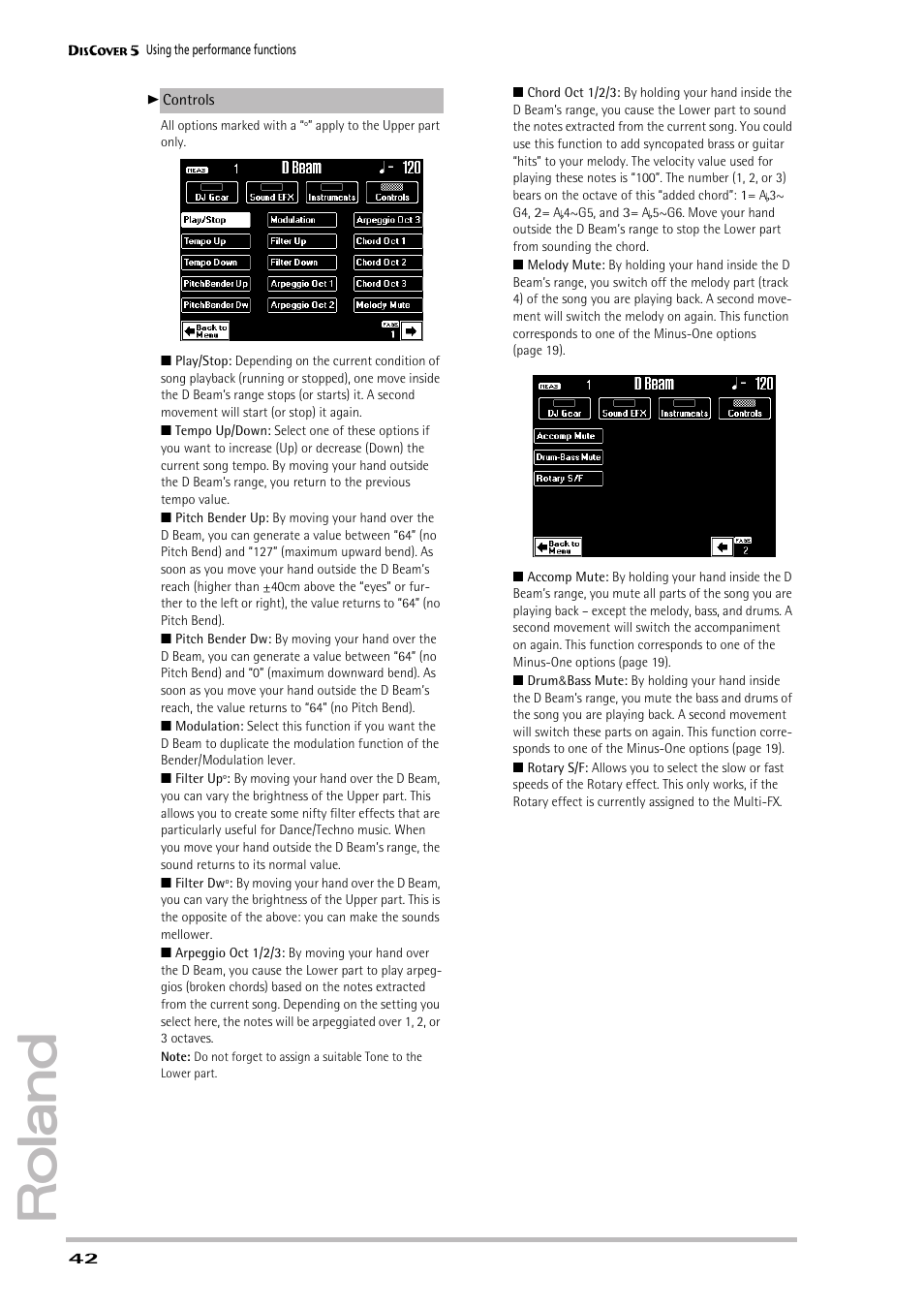 Roland PAINO DISCOVER5 User Manual | Page 44 / 124