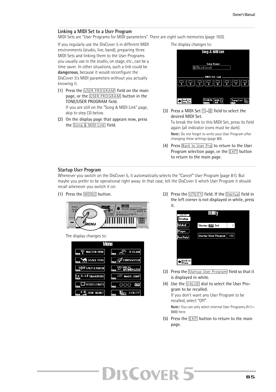 Roland PAINO DISCOVER5 User Manual | Page 87 / 124