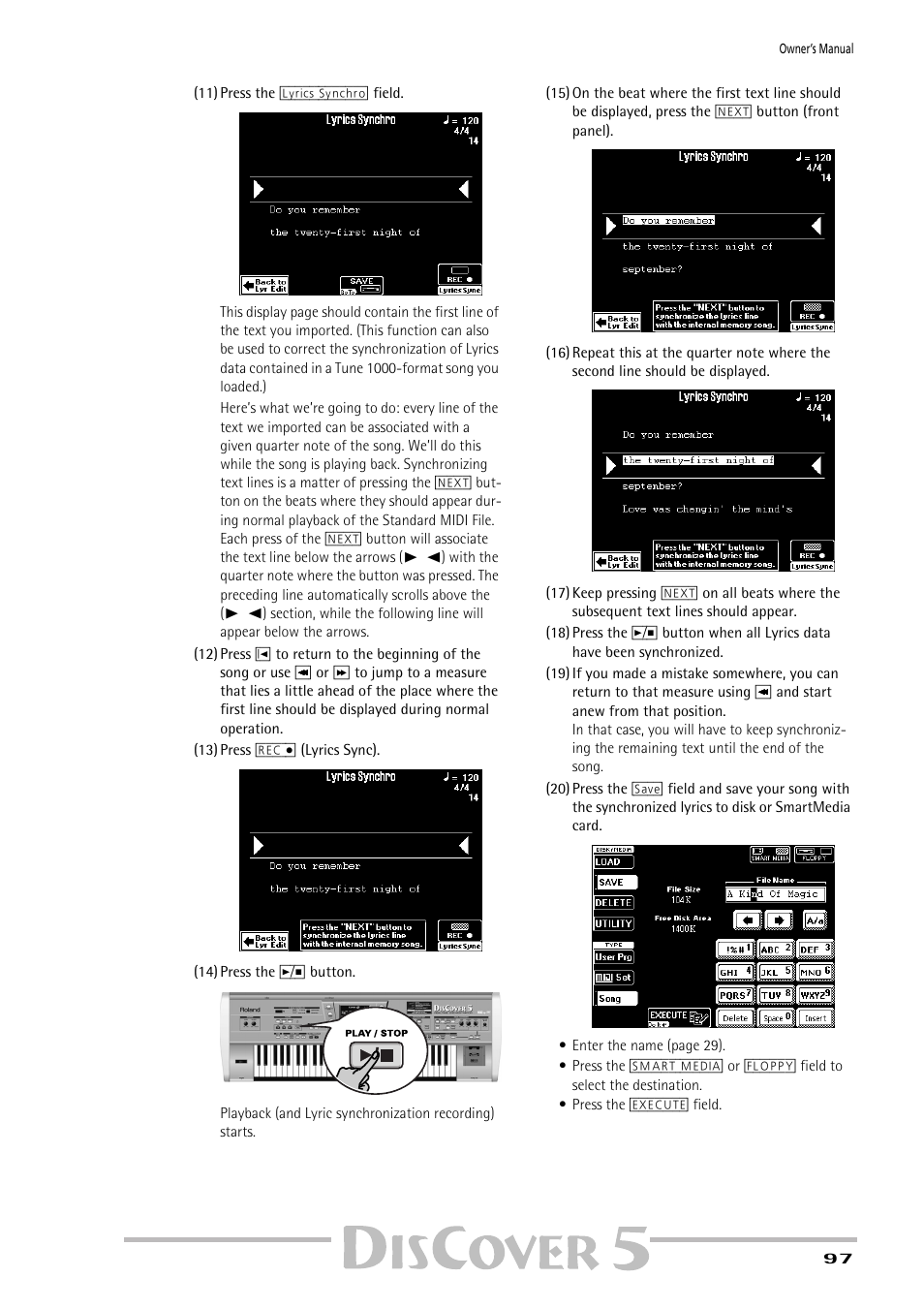 Roland PAINO DISCOVER5 User Manual | Page 99 / 124