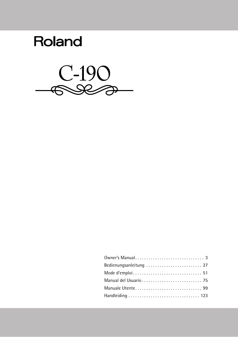 Roland C-190 User Manual | 152 pages