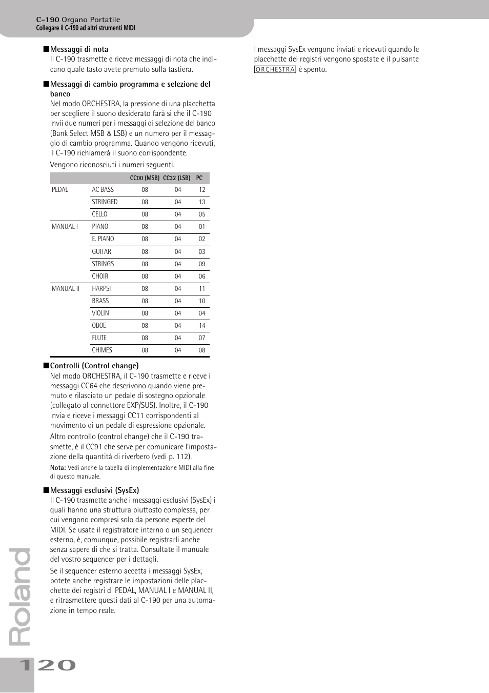 Roland C-190 User Manual | Page 120 / 152