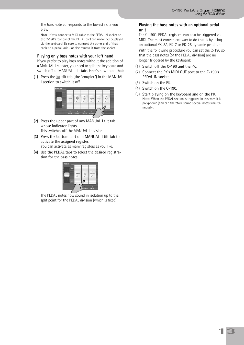 Roland C-190 User Manual | Page 13 / 152