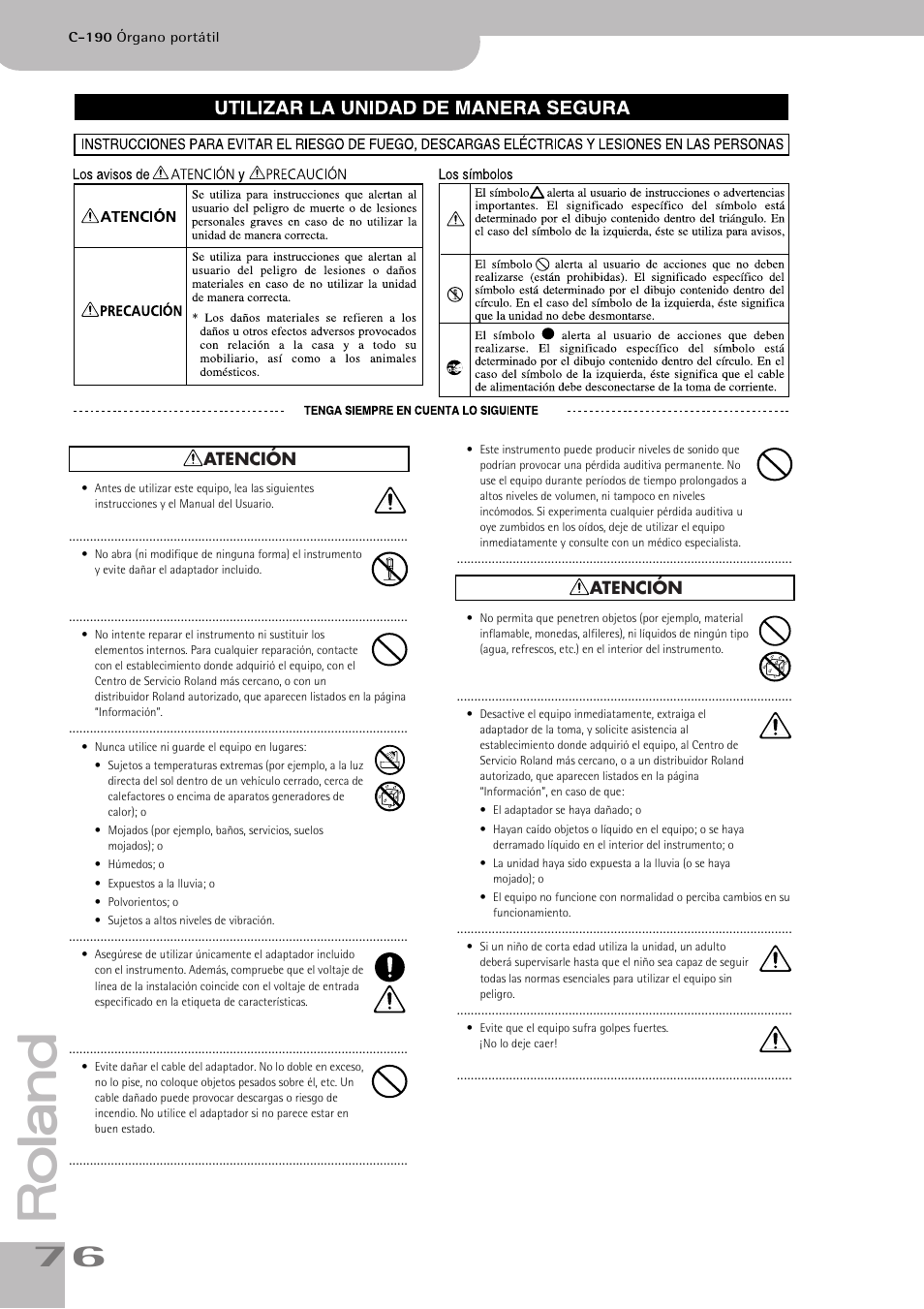 Roland C-190 User Manual | Page 76 / 152