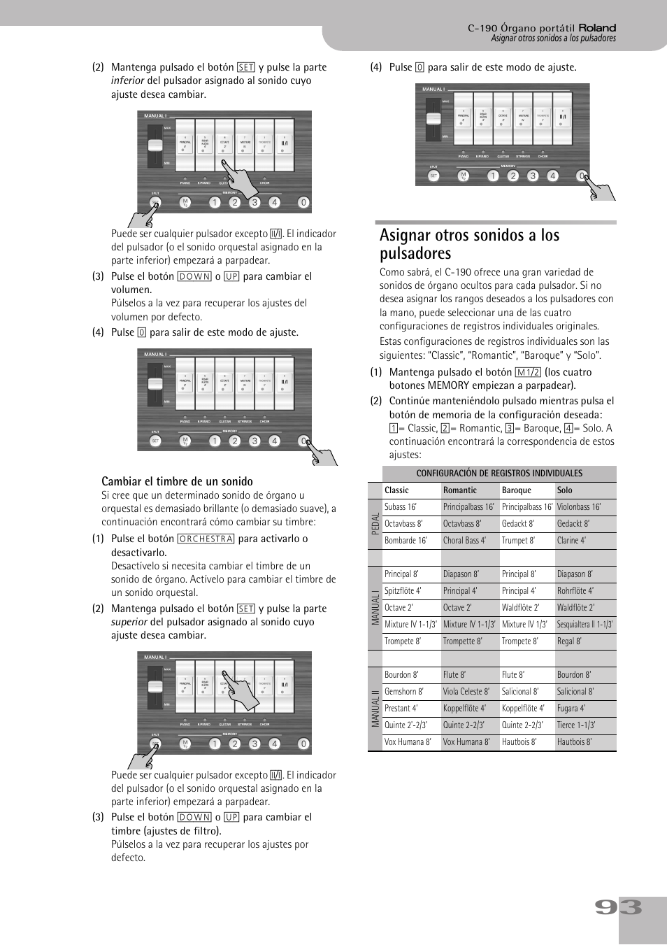 Asignar otros sonidos a los pulsadores | Roland C-190 User Manual | Page 93 / 152