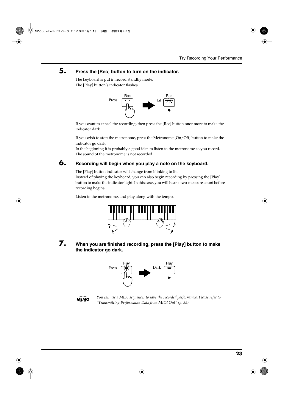 Roland MP-500 User Manual | Page 23 / 44