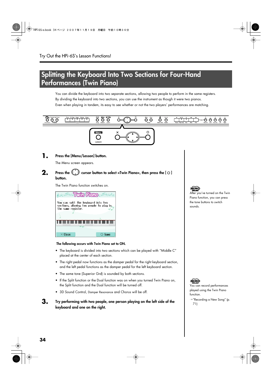 Roland HPi-6s User Manual | Page 34 / 136