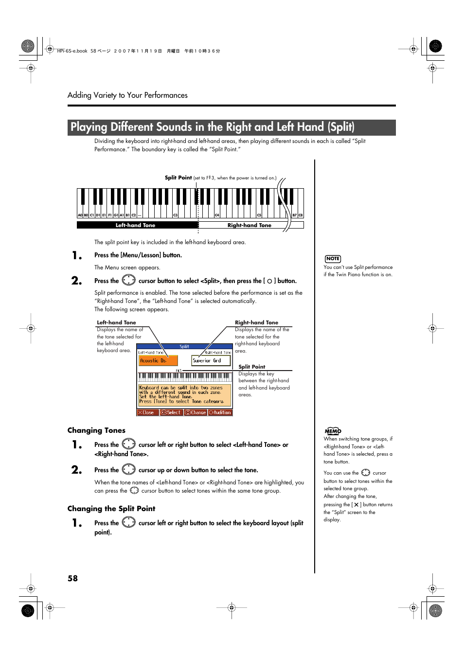 Roland HPi-6s User Manual | Page 58 / 136