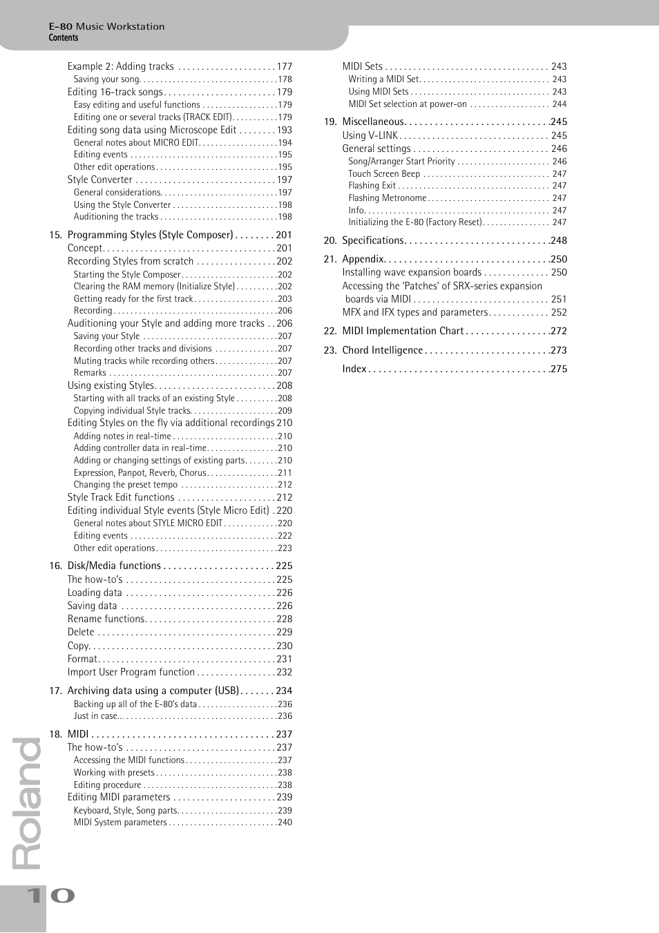 Roland E-80 User Manual | Page 10 / 284