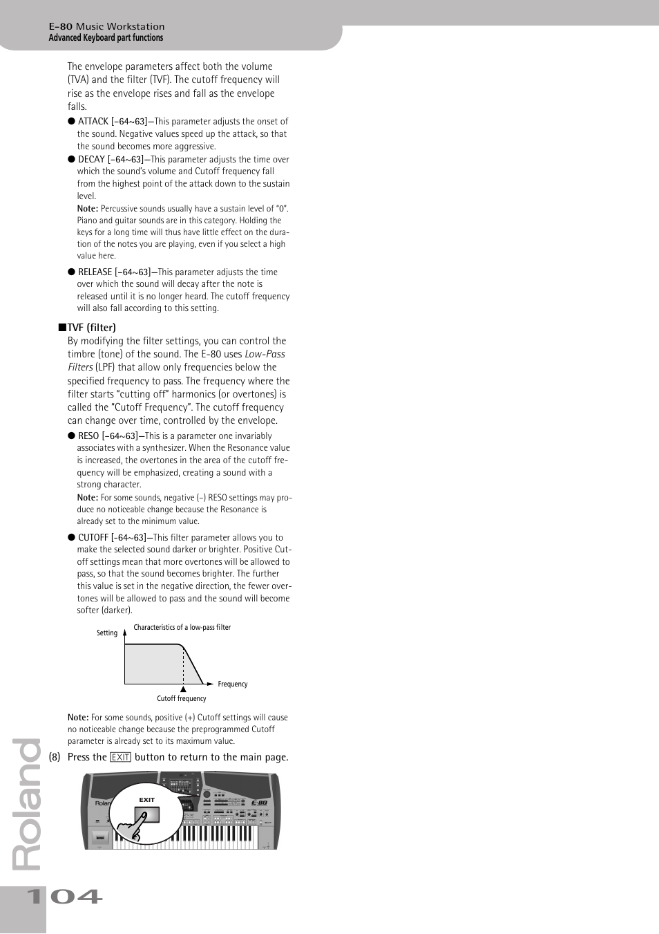 Roland E-80 User Manual | Page 104 / 284