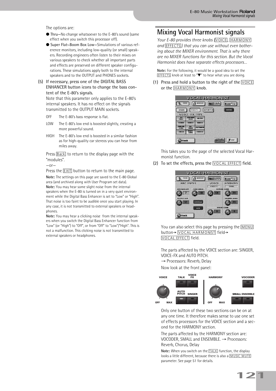 Mixing vocal harmonist signals | Roland E-80 User Manual | Page 121 / 284